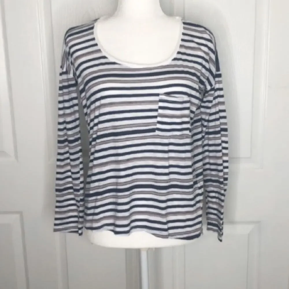 Splendid striped pocket front tshirt